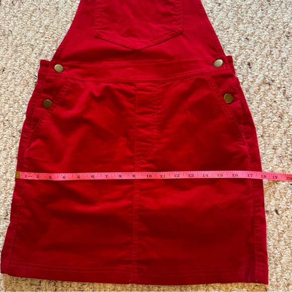 *3 for $9* Red Mini Overalls Dress - Picture 7 of 10